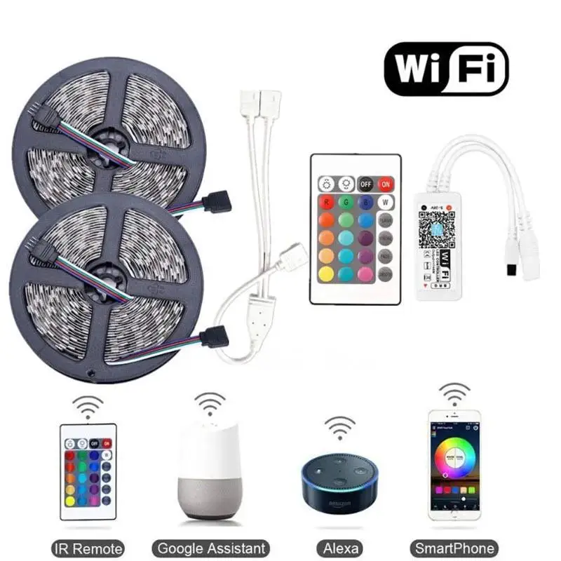 5M 10M 5050 RGB RGBW Wifi Kit de tira de luces LED 300 tira mágica hogar Alexa Tuya aplicación de teléfono inteligente controlada IP20/IP65 impermeable