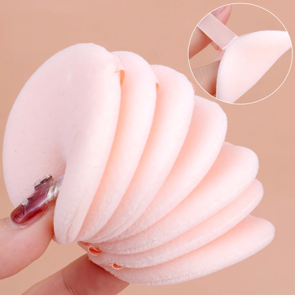 5/10 Stuks Rond Poeder Puff Gezicht Make-Up Spons Zacht Fluwelen Cosmetische Professionele Bladerdeeg Losse Poeder Spons Make-Up Accessoires Tool