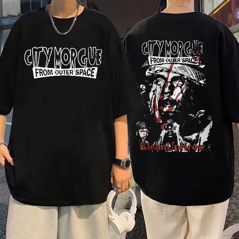 Limited Rapper City Morgue Printed T-shirt Men's Tops Men Women Hip Hop Sweat Tees Zillakami Sosmula Tshirt Male Fashion T Shirt