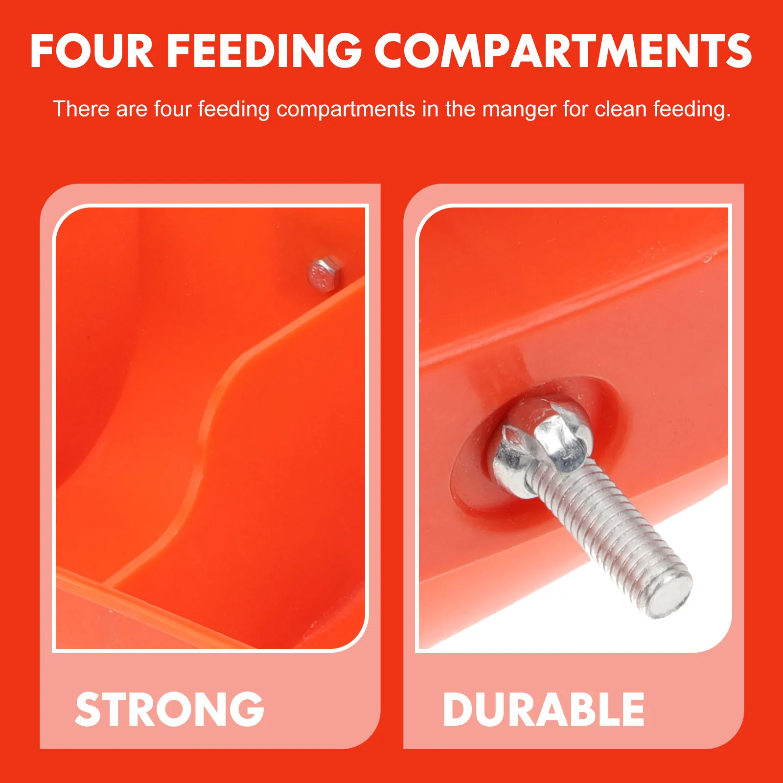 

Plastic Pig Manger 4 Compartments Anti-Spill Design Long Lasting Livestock Feeder Pig Feeding Trough Livestock Trough