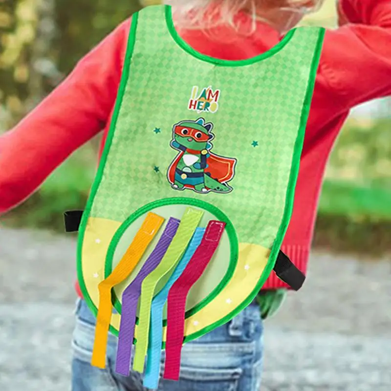 휴대용 닷지볼 태그 게임 던지기 타겟 게임 캐치볼 세트, 어린이 닷지볼 장난감, 학교 마당 야외 끈끈한 조끼 포함