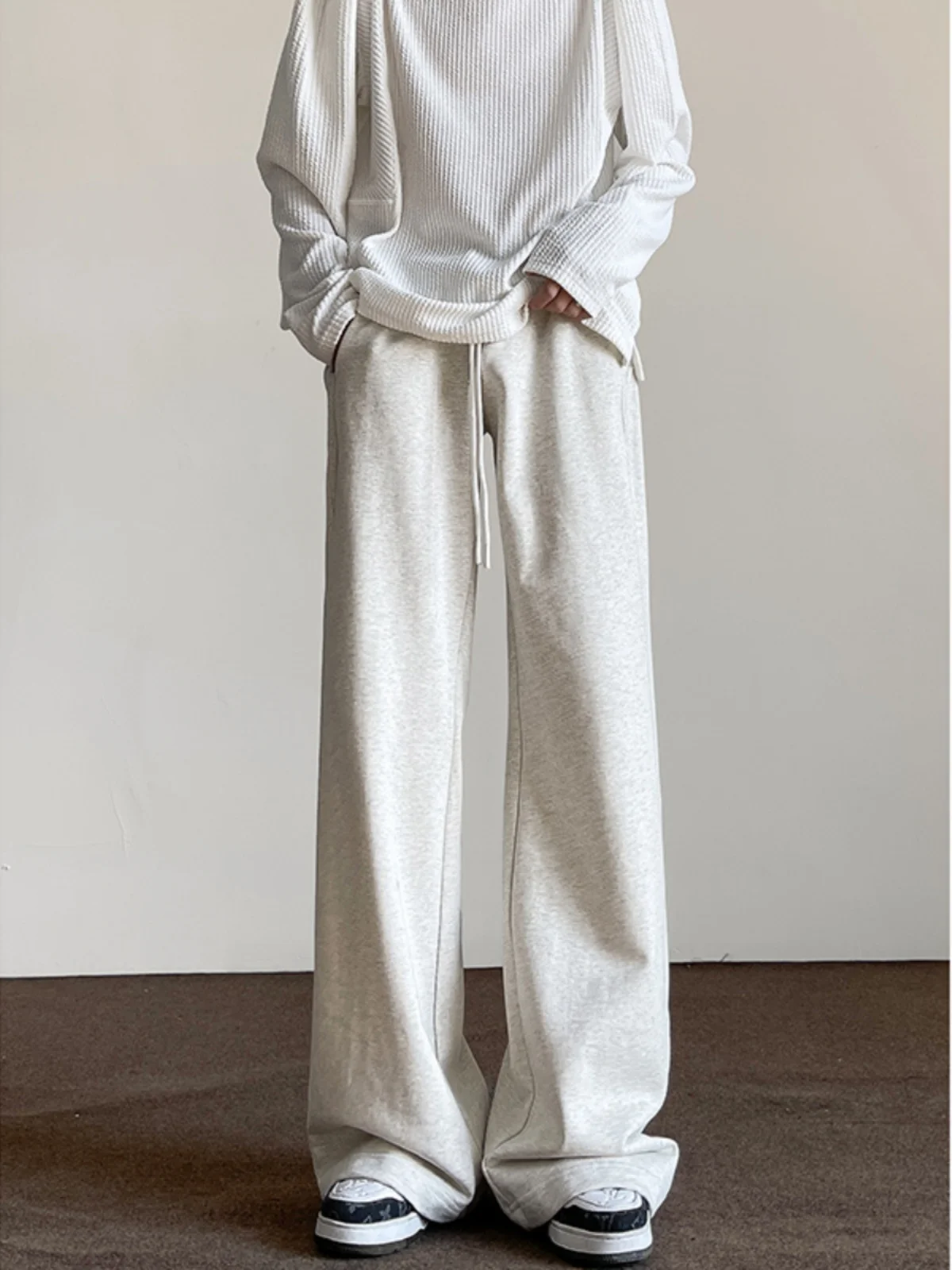 

Мужские брюки прямого кроя с широкими штанинами, струящиеся, в стиле High Street, хип-хоп, весна-осень, новинка, повседневные, удобные, модные