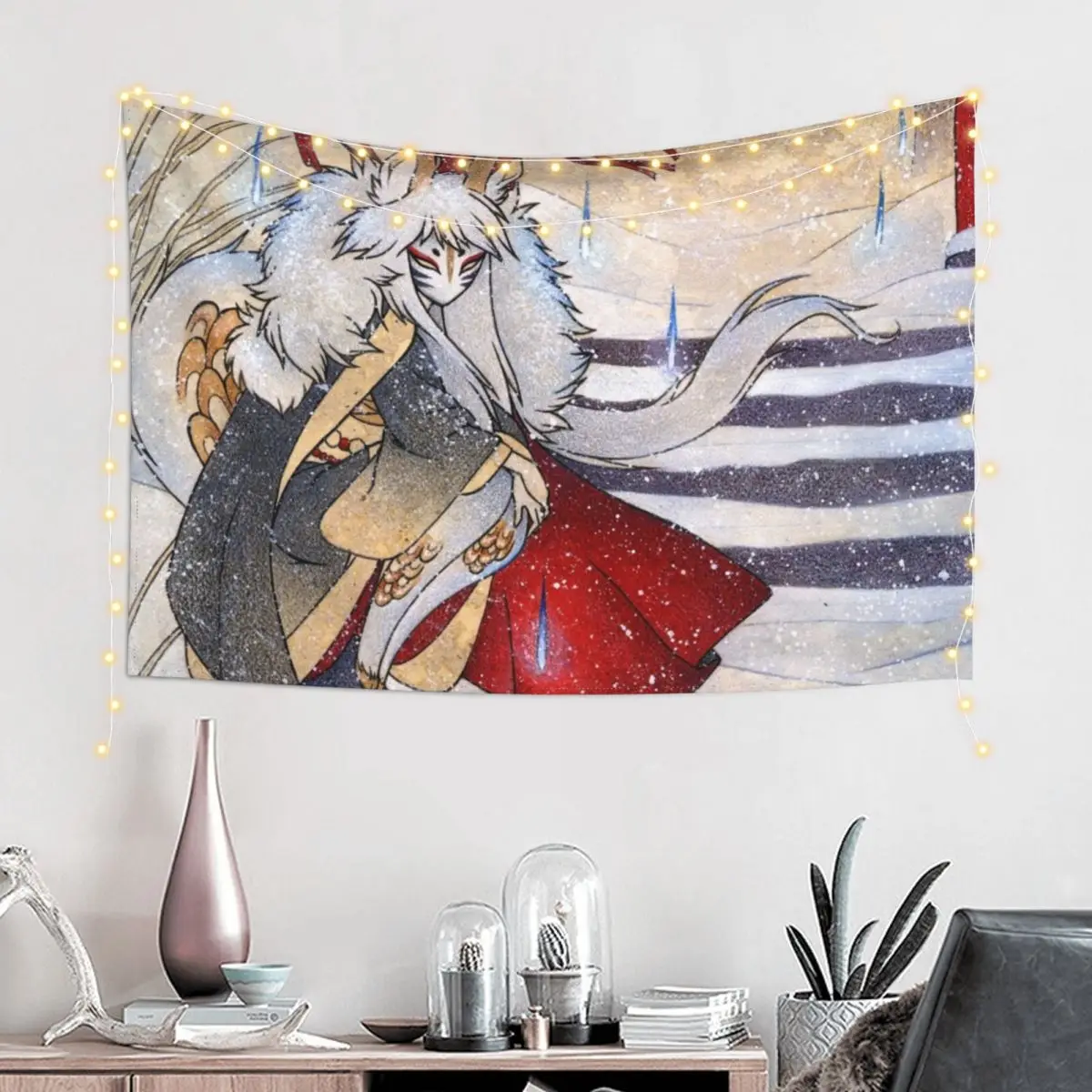 The Summit Gate - Kirin Yokai TeaKitsune Tapestry Room Decorating Aesthetic For Bedroom Wall Hanging Decor Tapestry