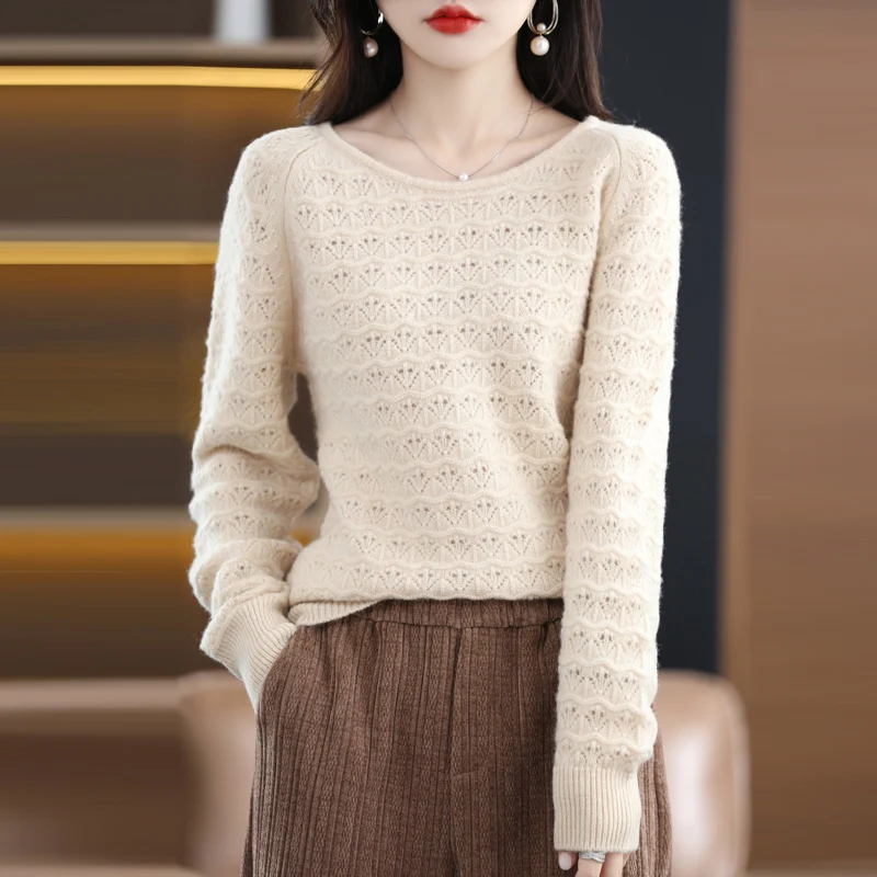

Autumn and Winter 2022 Women's Sweater O-Neck Cashmere Sweater Women's Wool Knitted Pullover Long Sleeve Slim Fit Undercoat