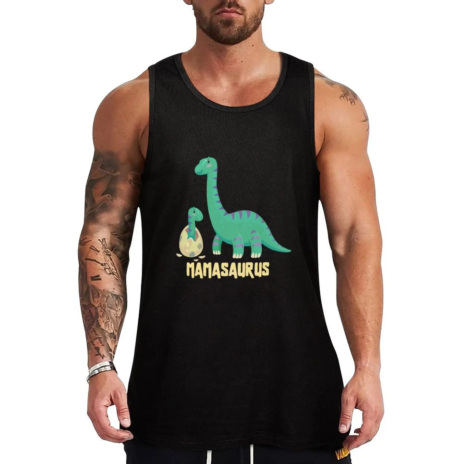 

mamasaurus and babaysaurus mother day gift Tank Top gym clothing t-shirt for men Japanese t-shirt