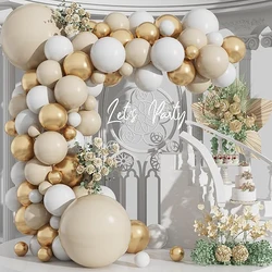 White Sand Balloons Garland White Gold Latex Ballon Arch Kit Baby Shower Wedding Kid Birthday Party Graduation Decoration Globos