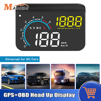 M12 OBD GPS HUD Head Up Display Car Speedometer with Altitude Compass Fuel Consumption Water Temperature Voltage Projection