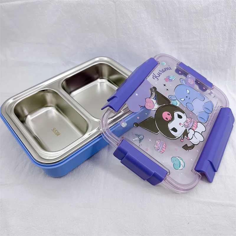 Kawaii My Melody Cinnamoroll Kuromi Cartoon SUS304 Stainless Steel Lunch Box Anime Sanrio Girl's Heart Cute Insulation Box