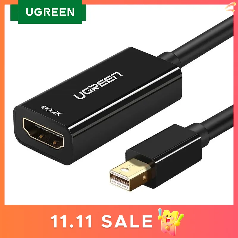 

Адаптер UGREEN Mini DisplayPort-HDMI, Мини DP кабель Thunderbolt 2 HDMI конвертер для MacBook Air 13 Surface Pro 4 Thunderbolt