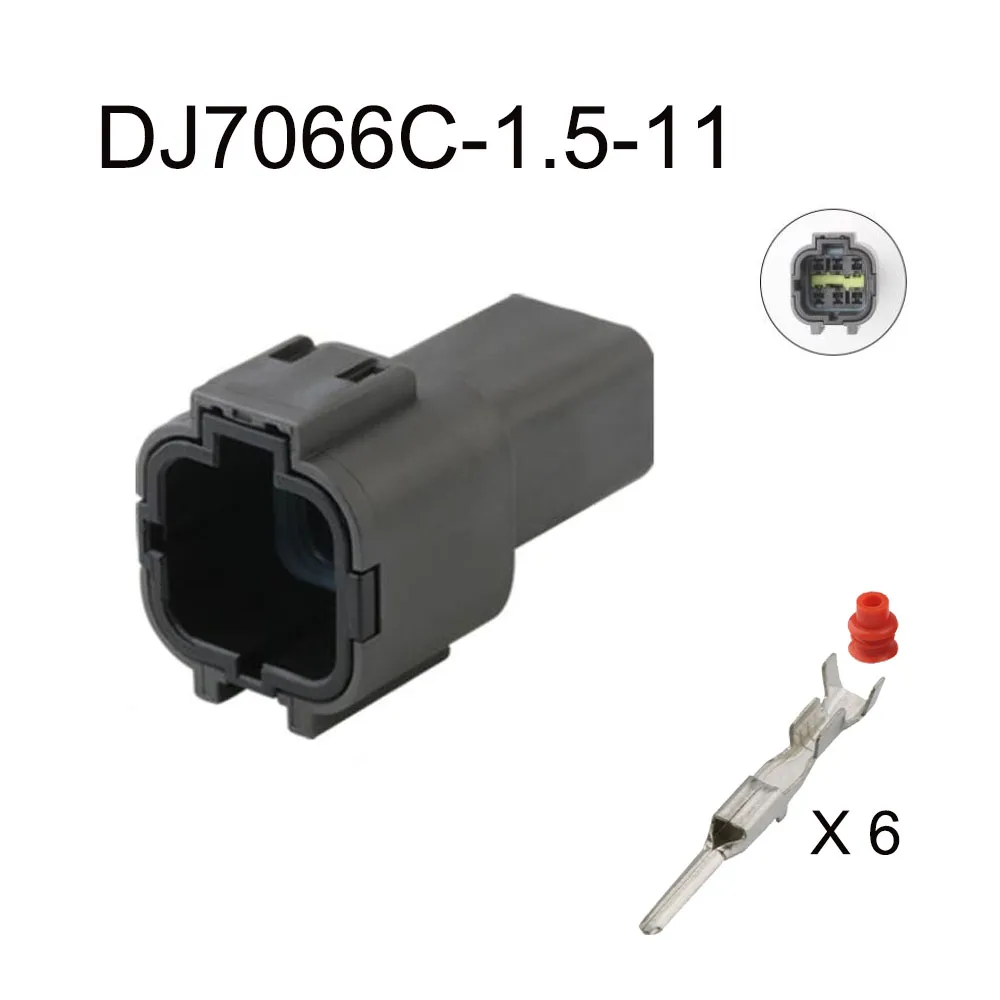 100Set DJ7066C-1.5-11/21 automotive Waterproof male female wire connector terminal plug 6 pin socket