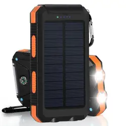 Panel Solar Dual USB Power Bank Case SOS Light Flashing Compass Bank Power Case caja externa cargador rápido para teléfono móvil