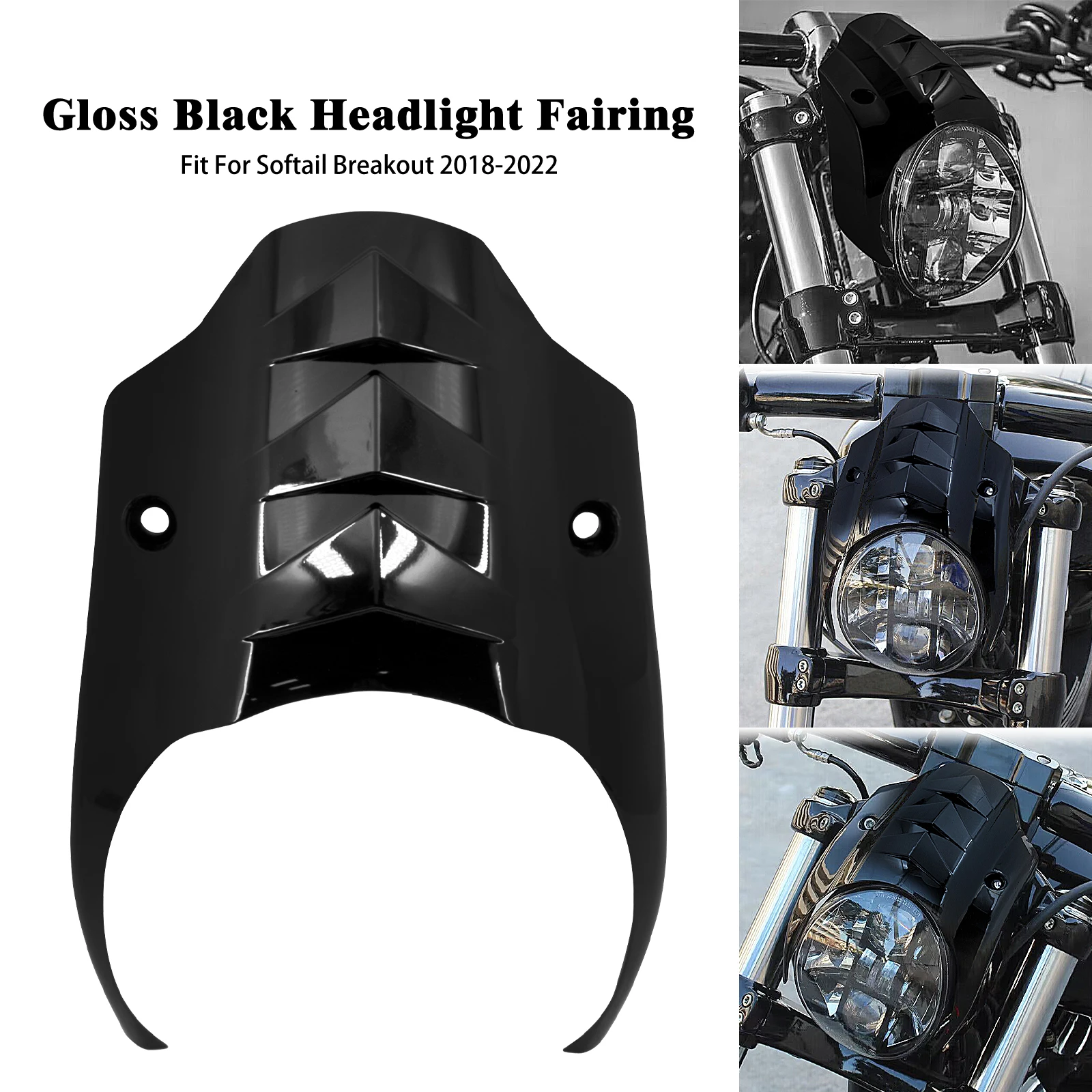 Motorcycle Front Mask Headlight Fairing Cover Headlamp Trim Black For Harley Softail Breakout FXBR FXBRS 2018 2019 2020 2021 22