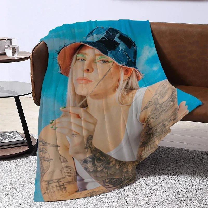 2026 Puerto Rican Rapper Young Miko Blanket Fluffy Soft Blankets For Bed Furry Winter Sofa Throw & Throws Baby Fleece Beds Custo