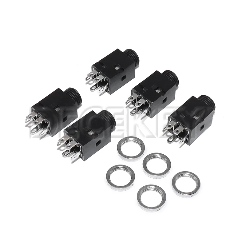 5pcs 3.5mm 3/4/5 Pin Vertical Socket Female Socket Jack with Screw 3.5 Audio Headphone Connector PJ-341 Earphone Hole