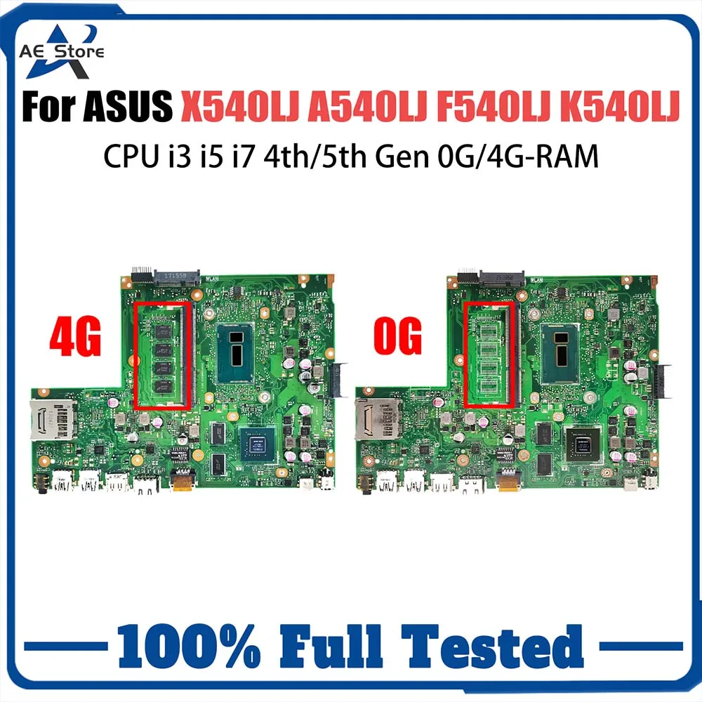 

X540LJ Mainboard For ASUS A540LJ F540LJ K540LJ R540LJ X540L Laptop Motherboard i3 i5 i7 4th/5th CPU RAM-0G/4G GT920M V2G