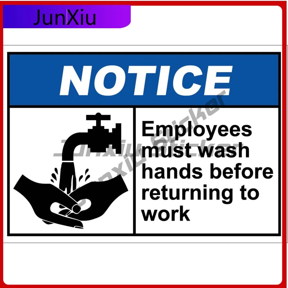 

Employees Must Wash Eye Catching Have Waterproof Stylish Laptop Decal Accessory Vinyl Car Window Bumper Auto Exterior Gift