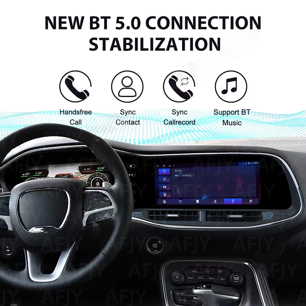 12.3 Inch Android 14 Car Player with GPS CarPlay Dashboard Multimedia For Dodge Challenger SRT Hellcat 2010-2023 Head Unit
