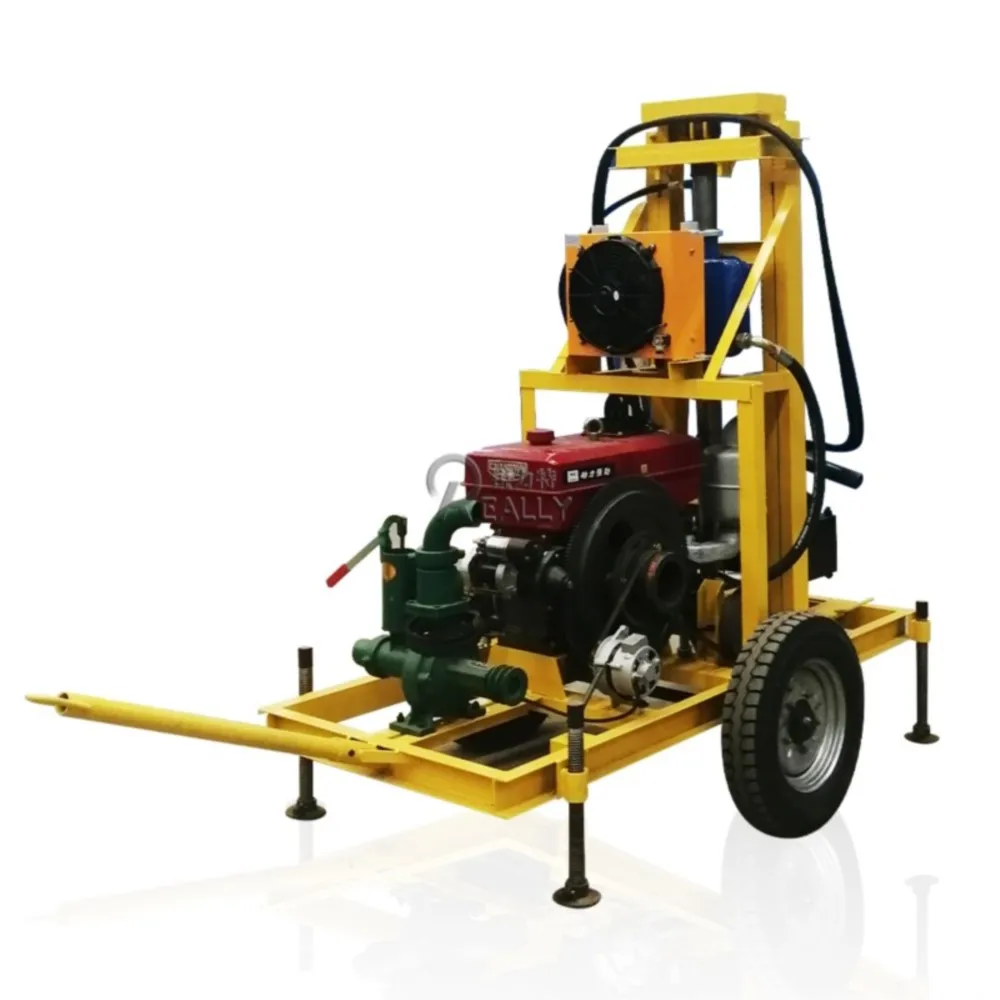 Small Water Hole Drilling Machines Underground Diesel Hydraulic Borehole Drill Rig Equipment Bore Well Drilling Machine Home