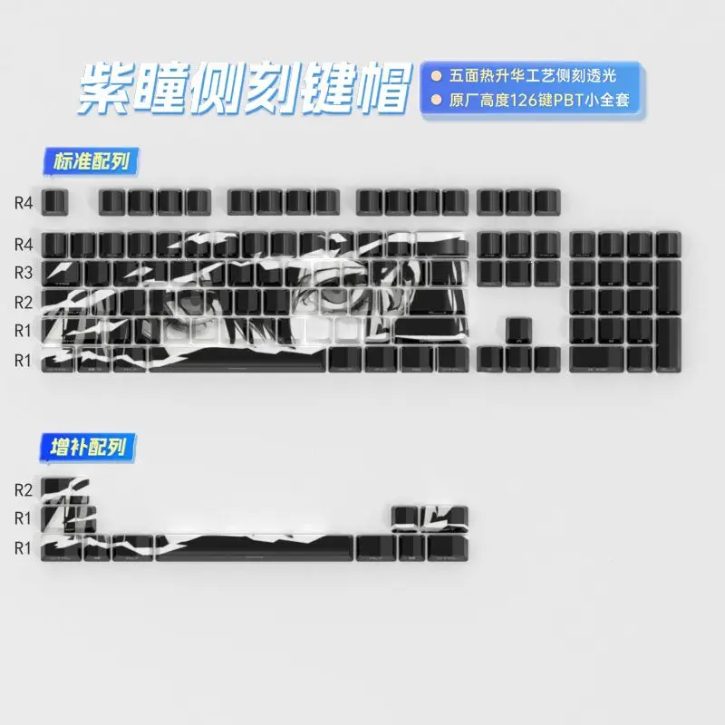 

Колпачки для клавиш в стиле аниме с героями мультфильмов, 129 клавиш, колпачки для клавиш из ПБТ, колпачки для клавиш Chreey, японские колпачки для клавиш, колпачки для механической клавиатуры Dye-sub для 64/68/71/108