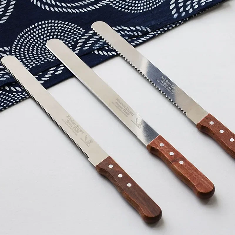 8Inch Best Serrated Bread Knife Cake Cutting Knife Long Baguette Cutter Stainless Steel Loaf/Bread Slicer/Slicing