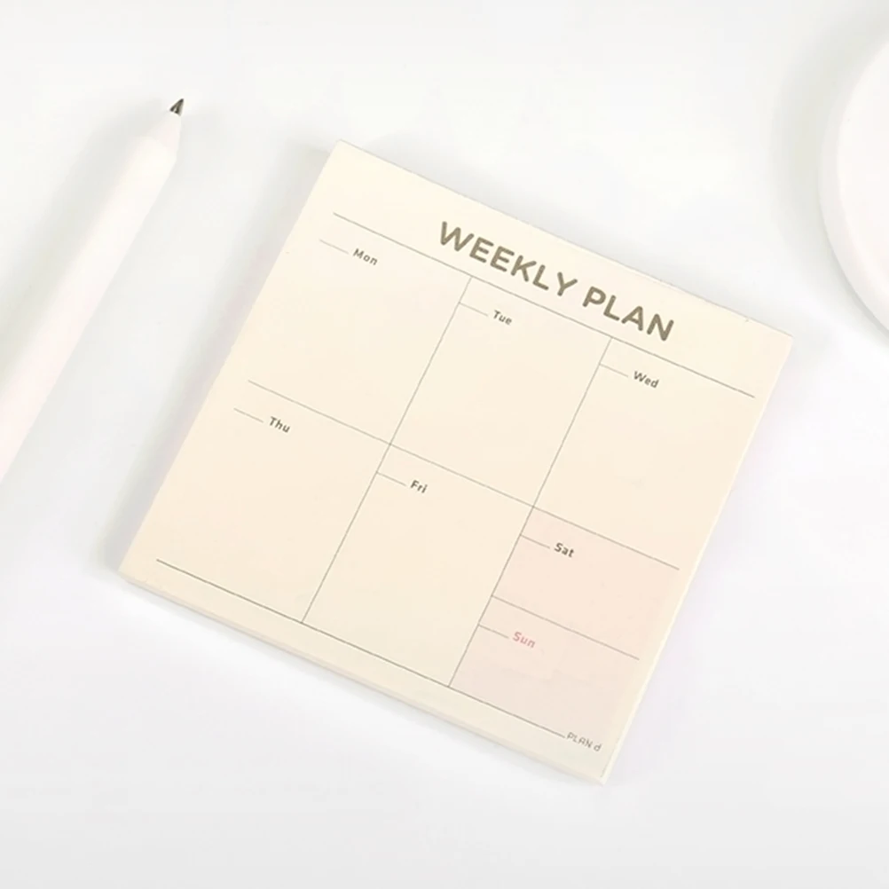 

60 Sheets Square Notebook Dating Pads Notebooks for Work Simple Weekly Planner Notepad