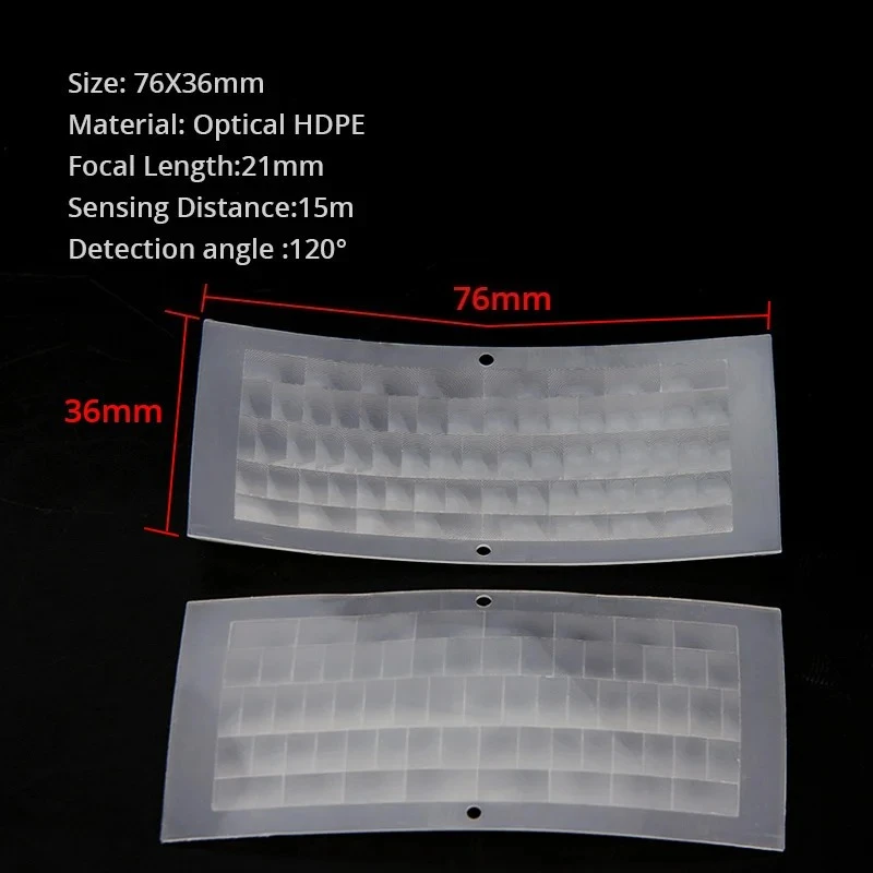 เลนส์เฟรสเนลตรวจจับความเคลื่อนไหวแบบอินฟราเรดชนิด HDPE สำหรับตรวจจับร่างกายมนุษย์ ระยะโฟกัสไกล ระยะตรวจจับไกล จำนวน 10 ชิ้น