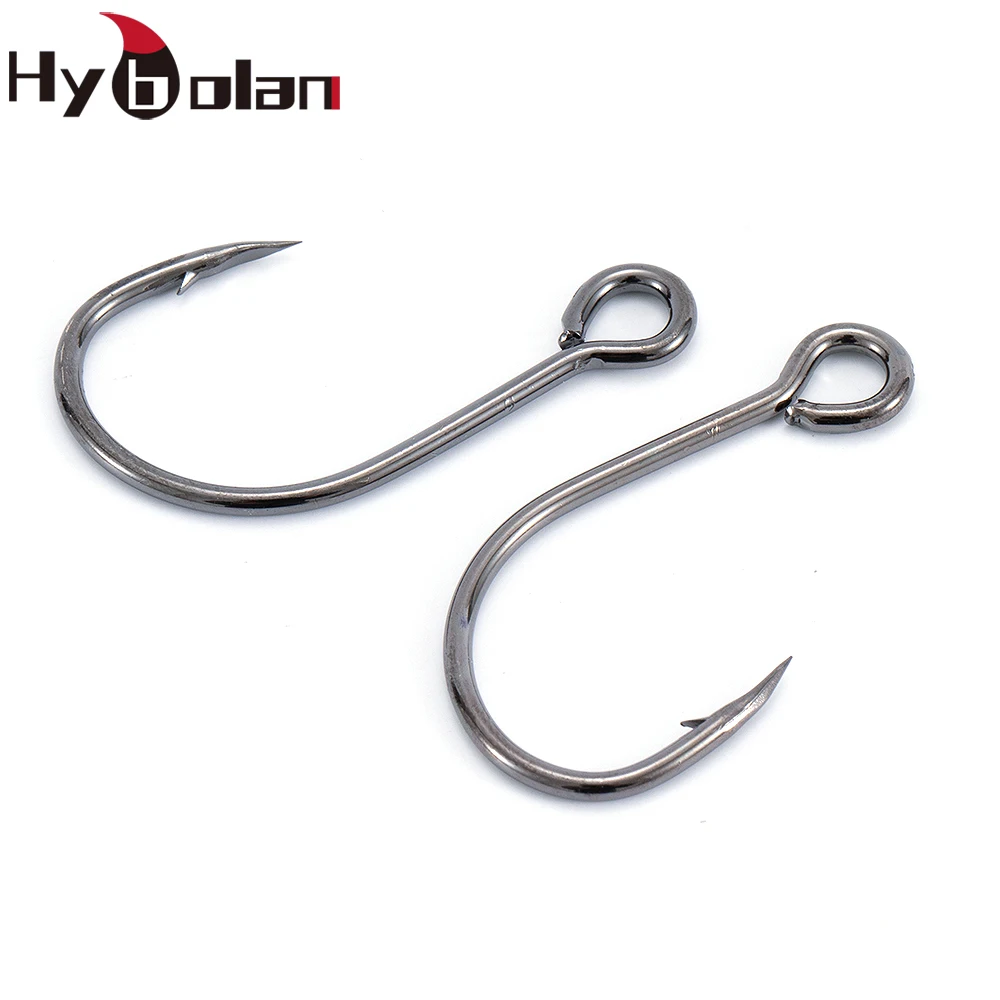 HYBOLAN 10pc Fishing Single hook Crank big eye fishhook for Minnow Crankbiat Stickbait Wobblers Lure hard Bait Accessories pesca