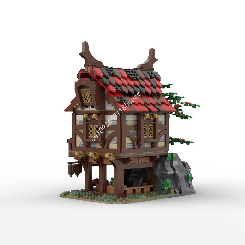 1407 pz MOC MEDIEVALE BAKERIA Modello modulare Blocchi di costruzione Regali di Natale Architettura Giocattoli fai da te Mattoni creativi Compleanno per bambini