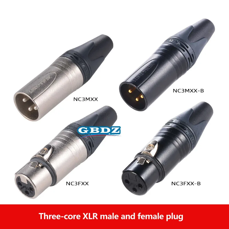 1-10 Pcs 3 Pin XLR Male Female Plug Gold / Silver Plating Microphone Audio Cable Connector NC3MXX NC3MXX-B Male Female NC3FXX