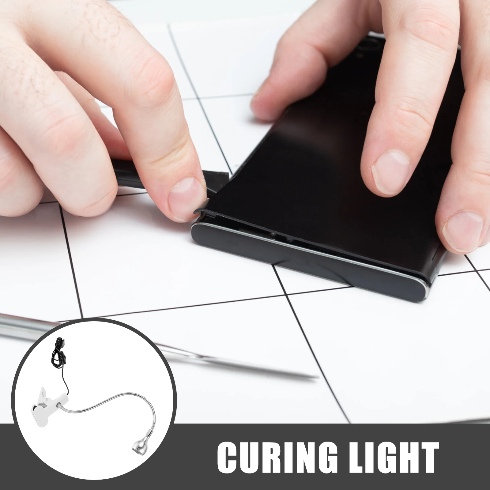 

Curing Lamp 4 Levels Dimming Purple Light Silver UV Nail Desk Clip for Table Dryer Portable Practical Nail Lamp