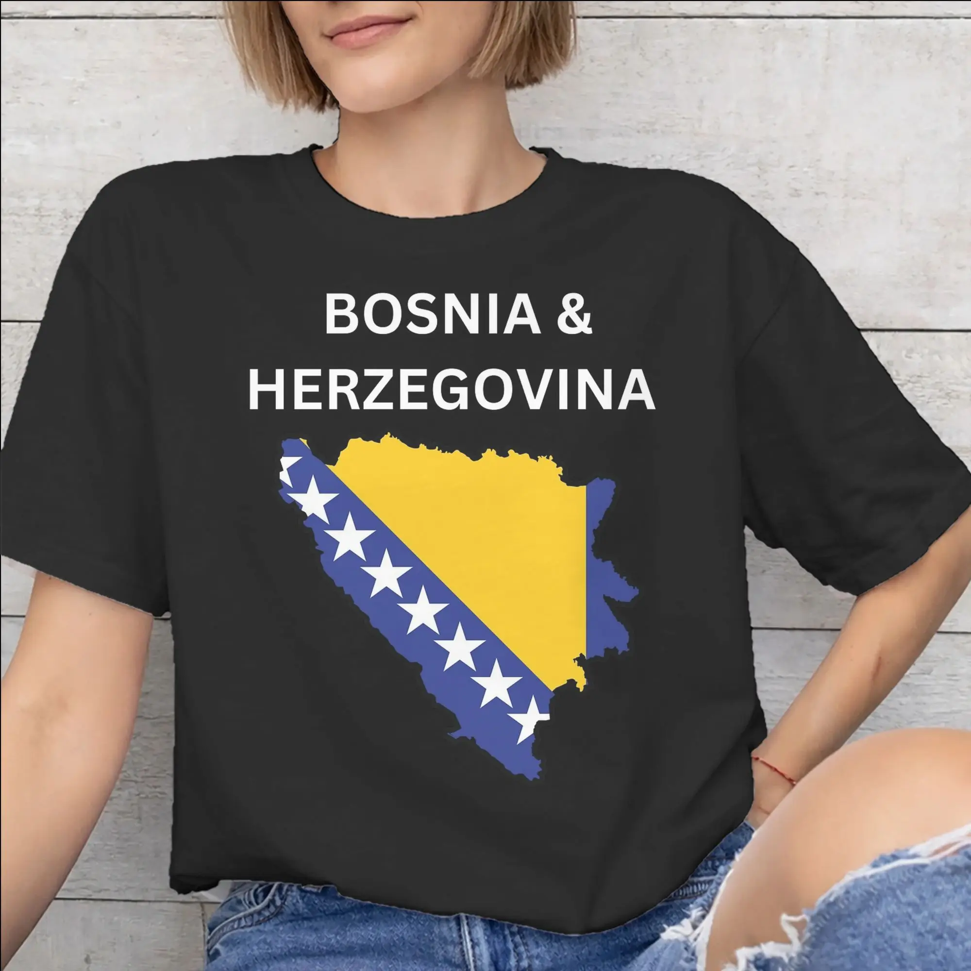 Bosnia and Herzegovina Flag Tee Shirt for Men Women Gift Idea T Shirts  100% Cotton Clothes