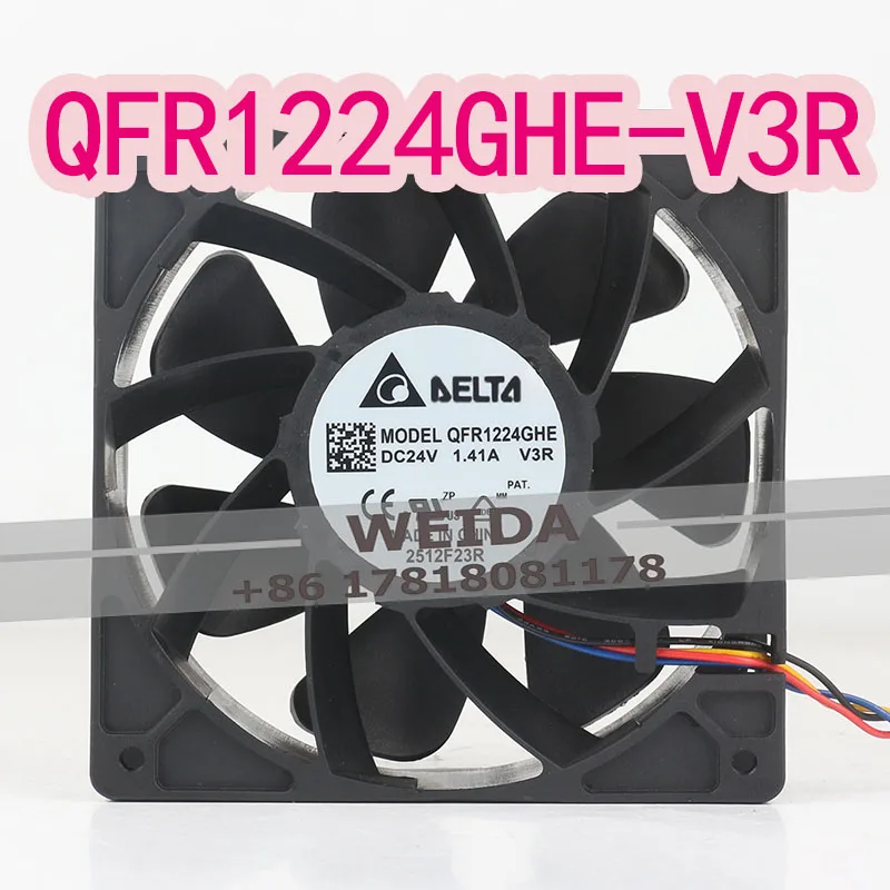 

Вентилятор охлаждения Delta QFR1224GHE-V3R 12 см, 24В 1.41А, четырехпроводной, с регулировкой скорости, для промышленных инверторов, 120x120x38 мм
