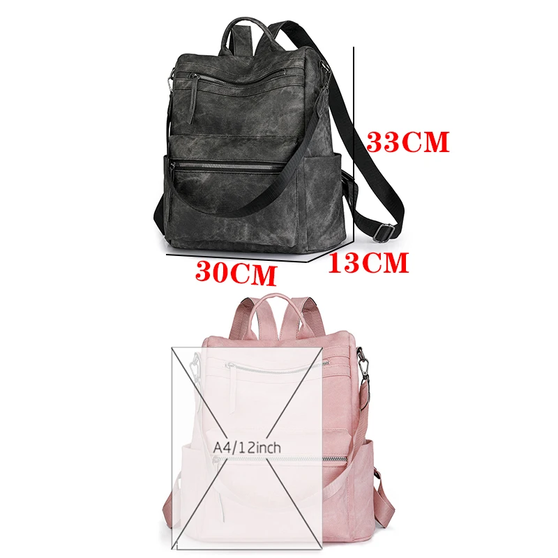 2024 Anti Theft Backpack Women Vintage Leather Backpacks Student School Bags For Teenagers Girls Large Capacity Travel Backpack