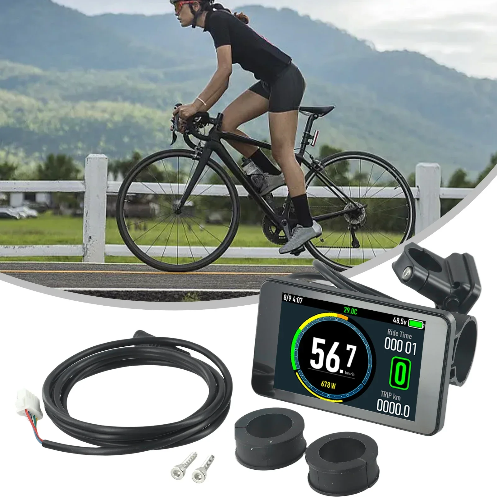 For E-Bike Colorful LCD Display About 250g Weight Black New T8 Instrument For 2# 5S KDS Practical Portable Practical