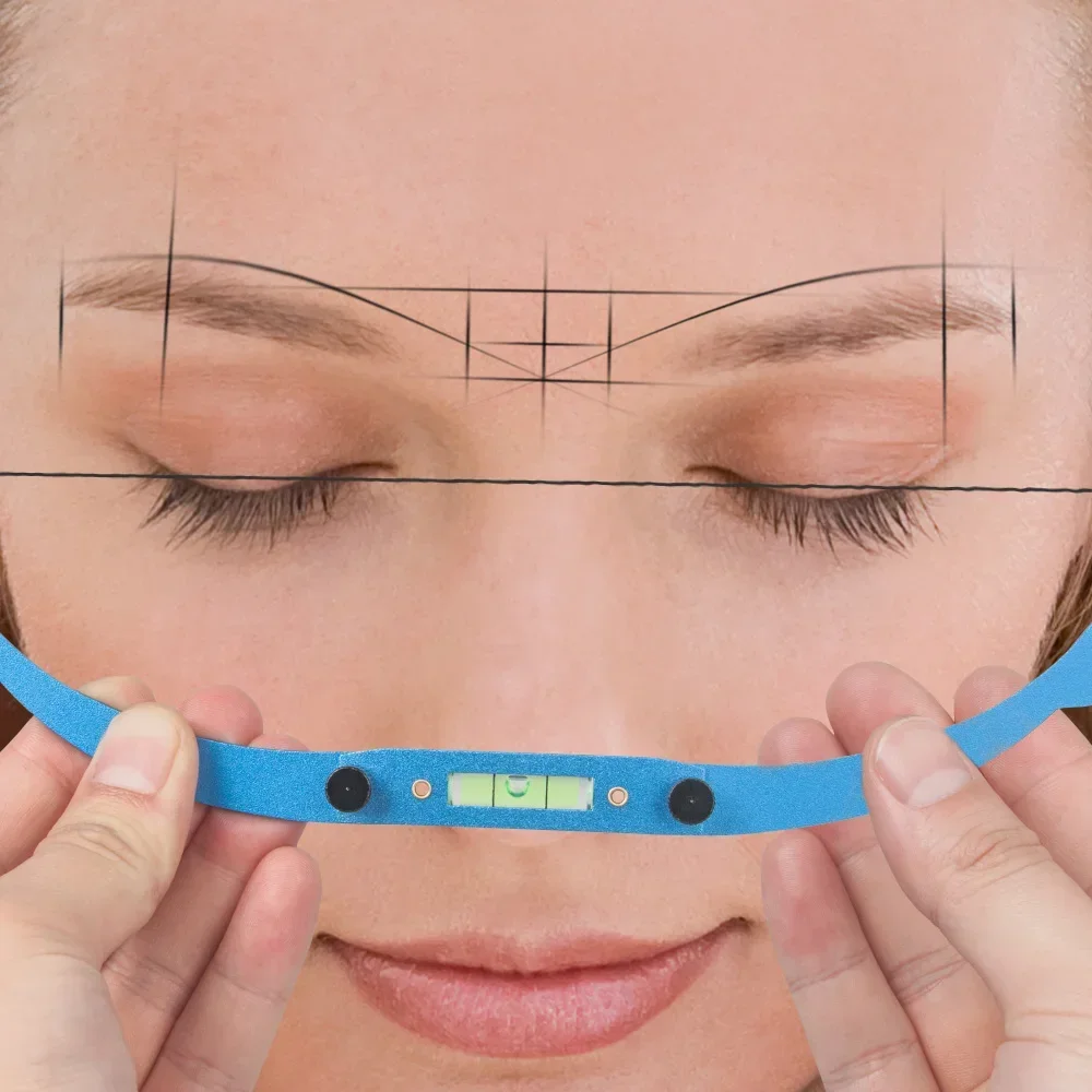 Eyebrow Positioning Ruler Bow and Arrow Line Ruler Black Measuring Brow String Pre Inked Tattoo PMU for Mapping Eyebrow Design