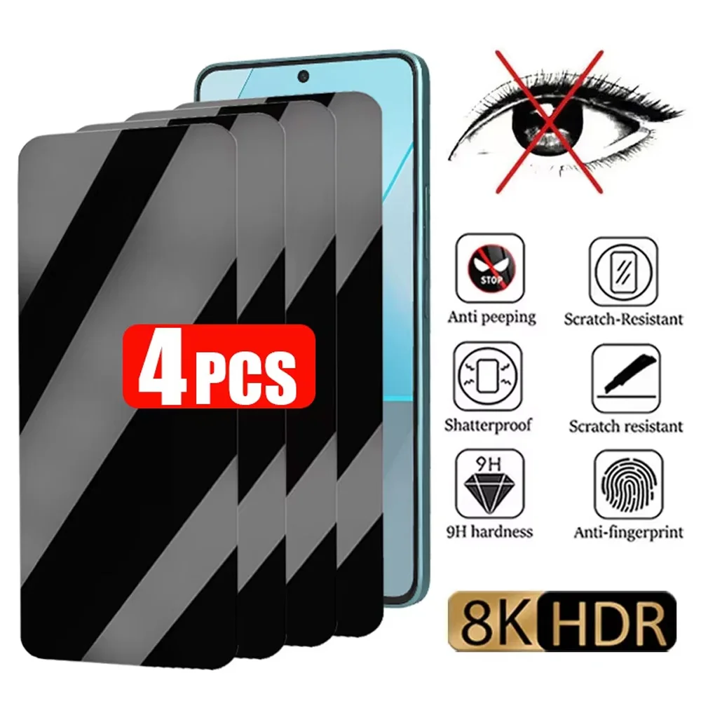 4/1pcs Anti-Spy Screen Protector For Xiaomi Poco X8 Pro Max M6 Pro X6 5G X6 Pro F7 Pro X7 Pro 14T Pro M4Pro M5S Tempered Glass