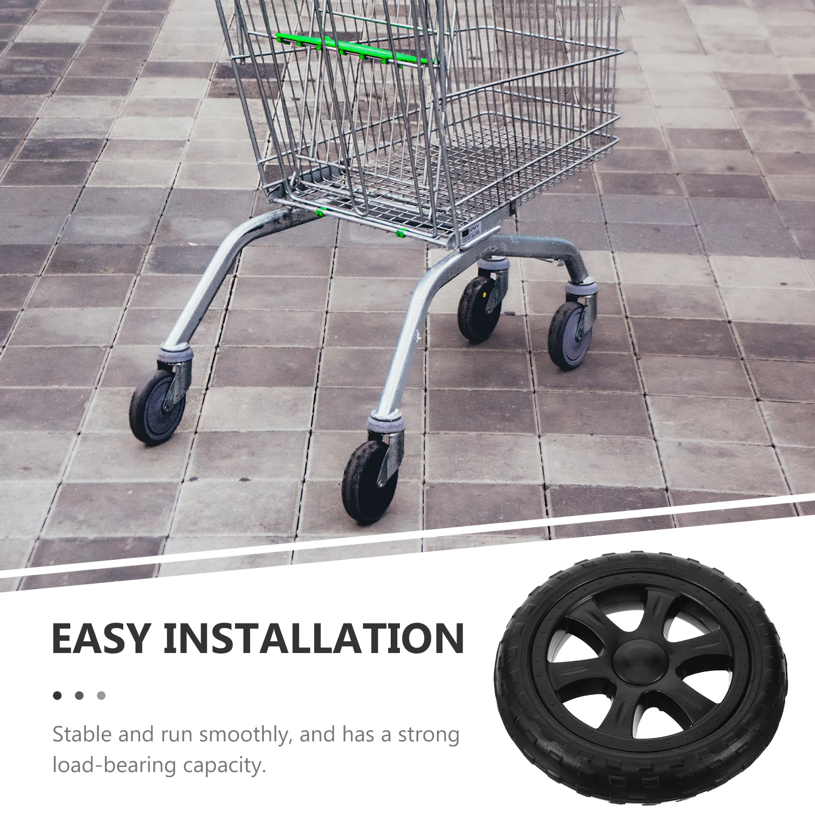 

2pcs Shopping Replacement Wheels Foldable Grocery Trolley 6 Inch Plastic Utility Cart Wheels Heavy Duty Sturdy Easy