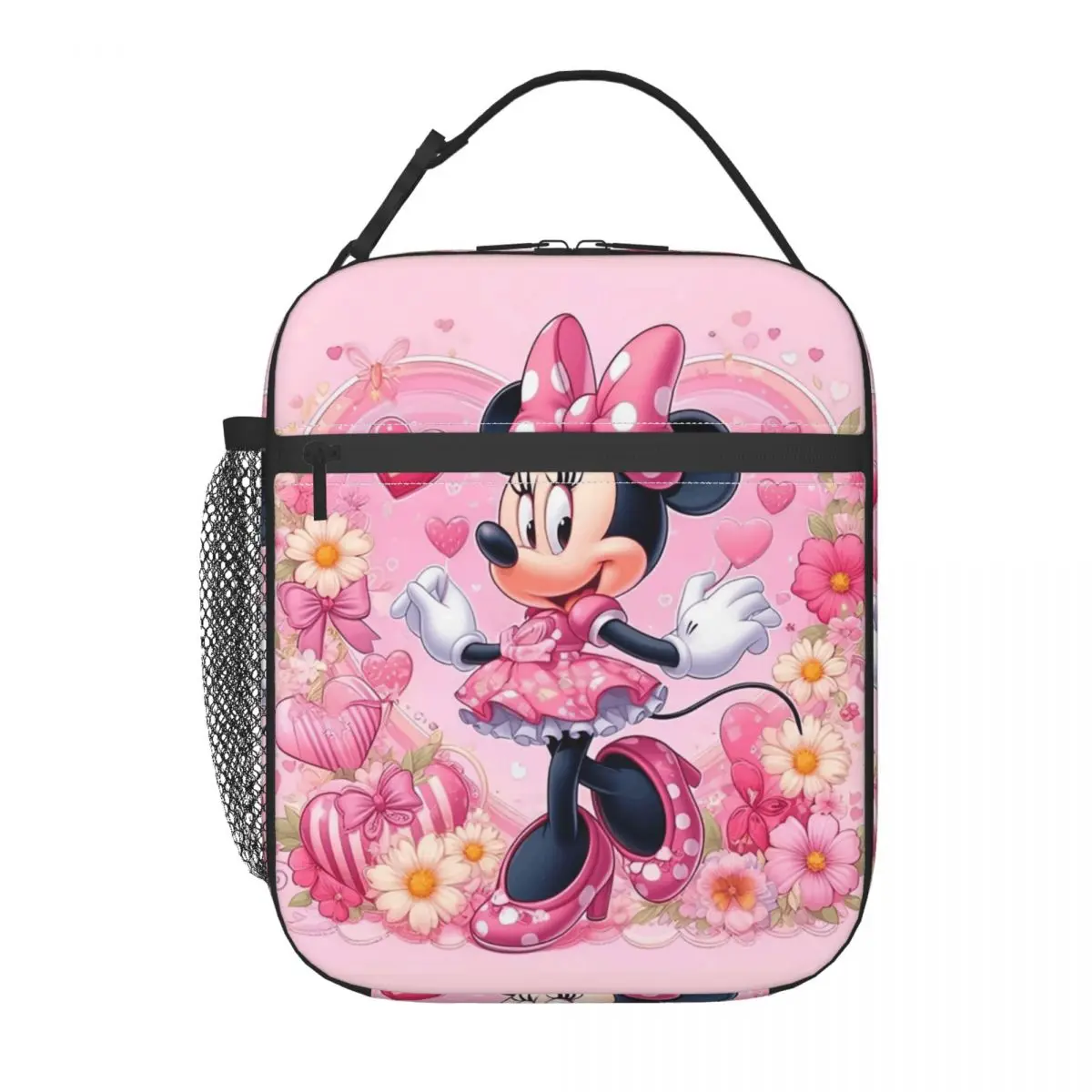 

Custom Minnie Insulated Lunch Bags for Outdoor Picnic Food Portable Cooler Thermal Bento Box Women Kids