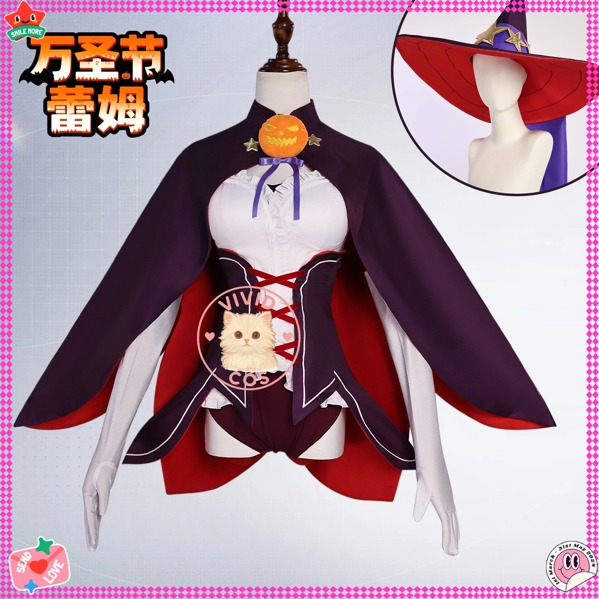 

New Re:ZERO Cosplay Costume Anime Rem Halloween Outfit Hat Wig Full Set Popular Role Playing Clothes for Women Comic Con Party