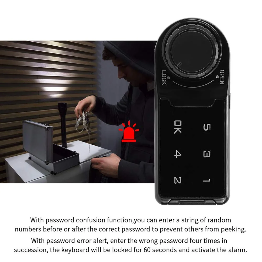 Electronic Code Security Lock Touch Digital Keypad Electronic Deadbolt Lock Password Key Access Lock Security Cabinet Coded Lock