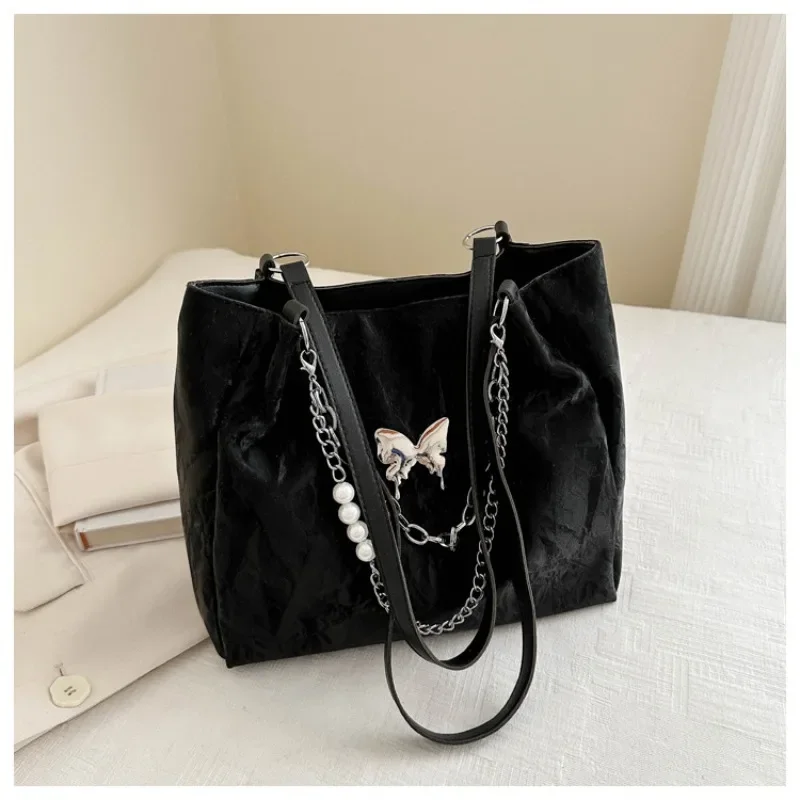 

2025 New Women's Silver Tote Bag - Large Capacity Shoulder Bag for Campus & Daily Commute, Fashionable & Versatile