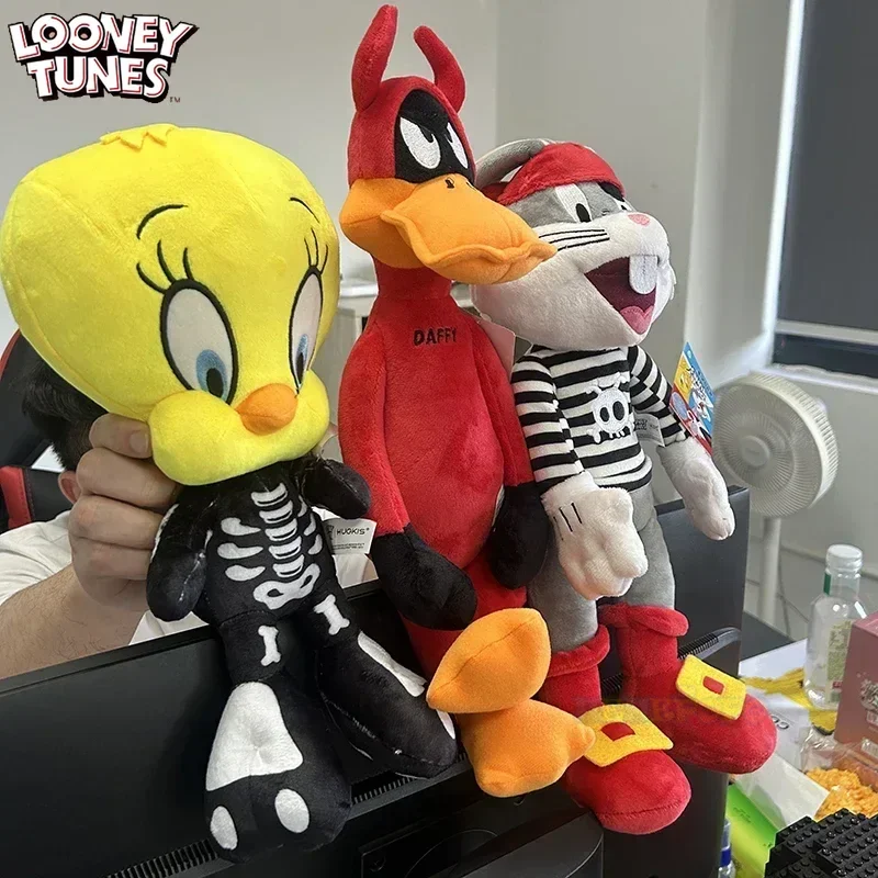 Looney Tunes Pirate Style Daffy Duck Stuffed Doll Toy for Kid Gift, Cute Bugs Bunny Plushie in Red and Black