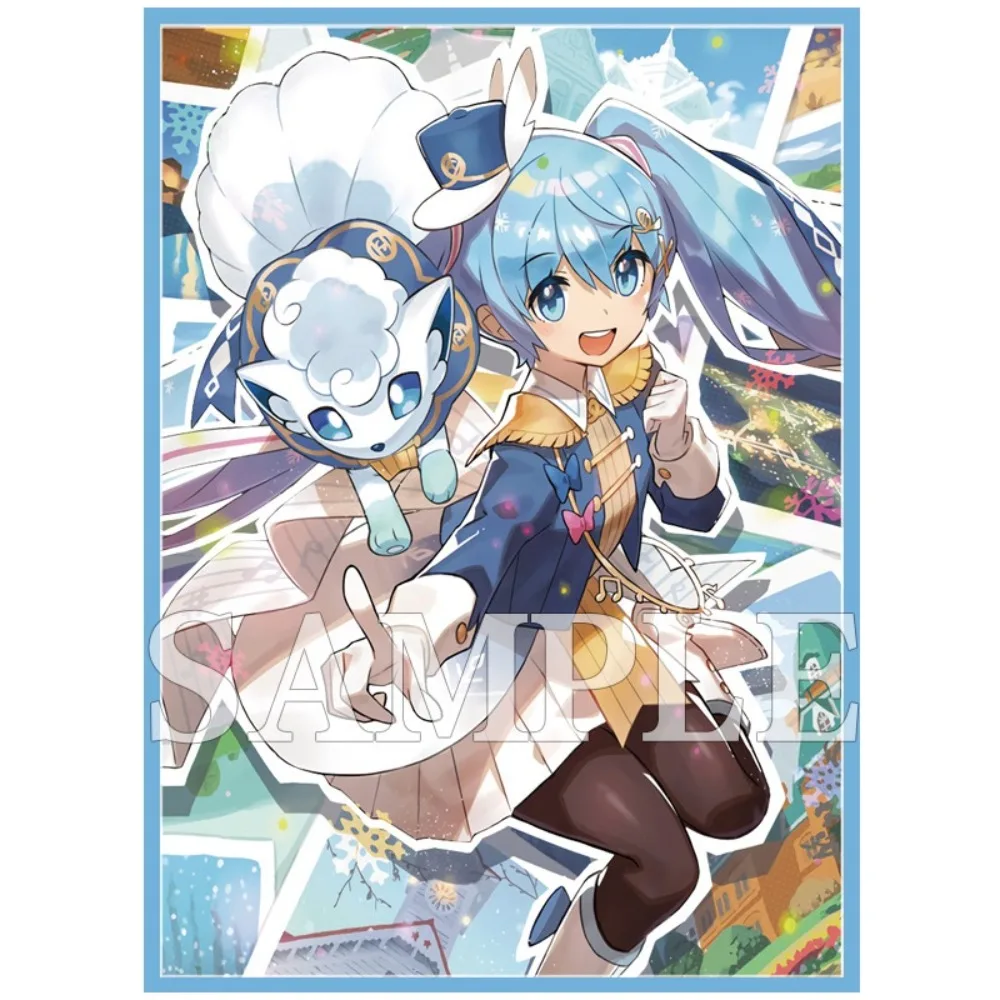 DIY Self Made Hatsune Miku SNOW MIKU Card Sleeve Anime Color Flash Peripheral Game Collection Card Holiday Gift