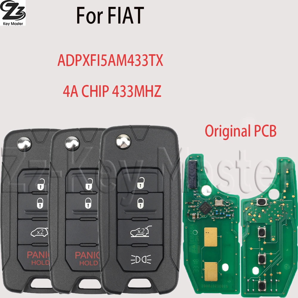 Zz 2ADPXFI5AM433TX 4A CHIP 433MHZ OEM PCB Flip Remote Car Key For Fiat 500X Egea Tipo Crono Toro 2016-2018