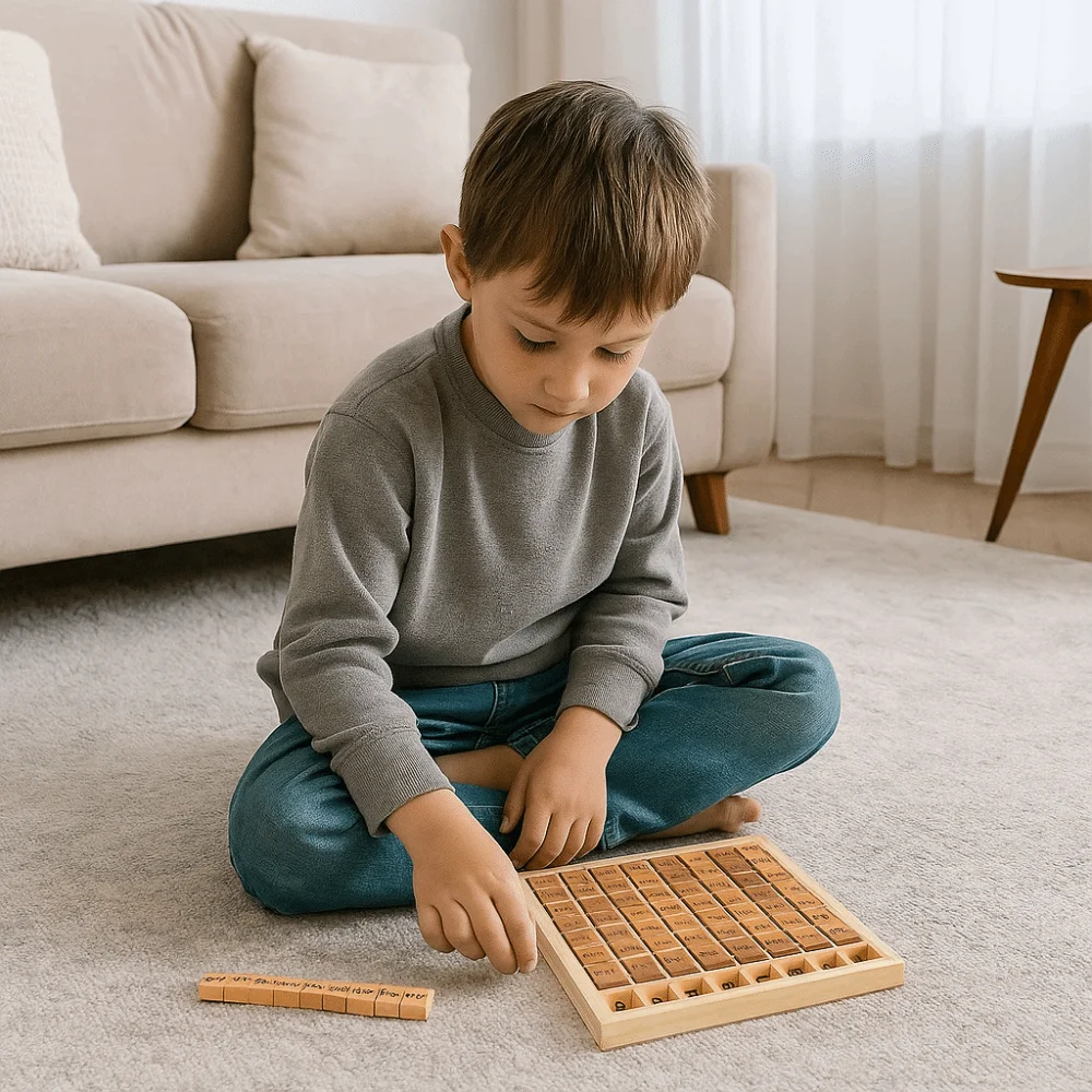 Zählblöcke, Multiplikationstabelle, Brett aus Holz, interaktives Mathematik-Bildungsspielzeug, Brain-Boosting, buntes Puzzle-Lernspielzeug
