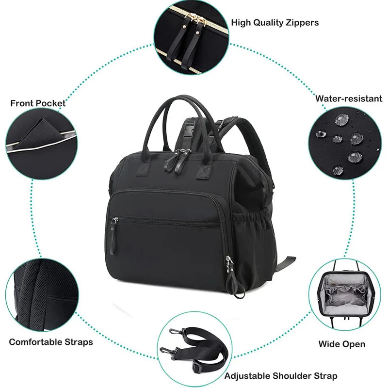 Nova moda mamãe saco mochila para viagens ao ar livre cuidados com o bebê grande capacidade multifuncional saco de fraldas organizar carrinho