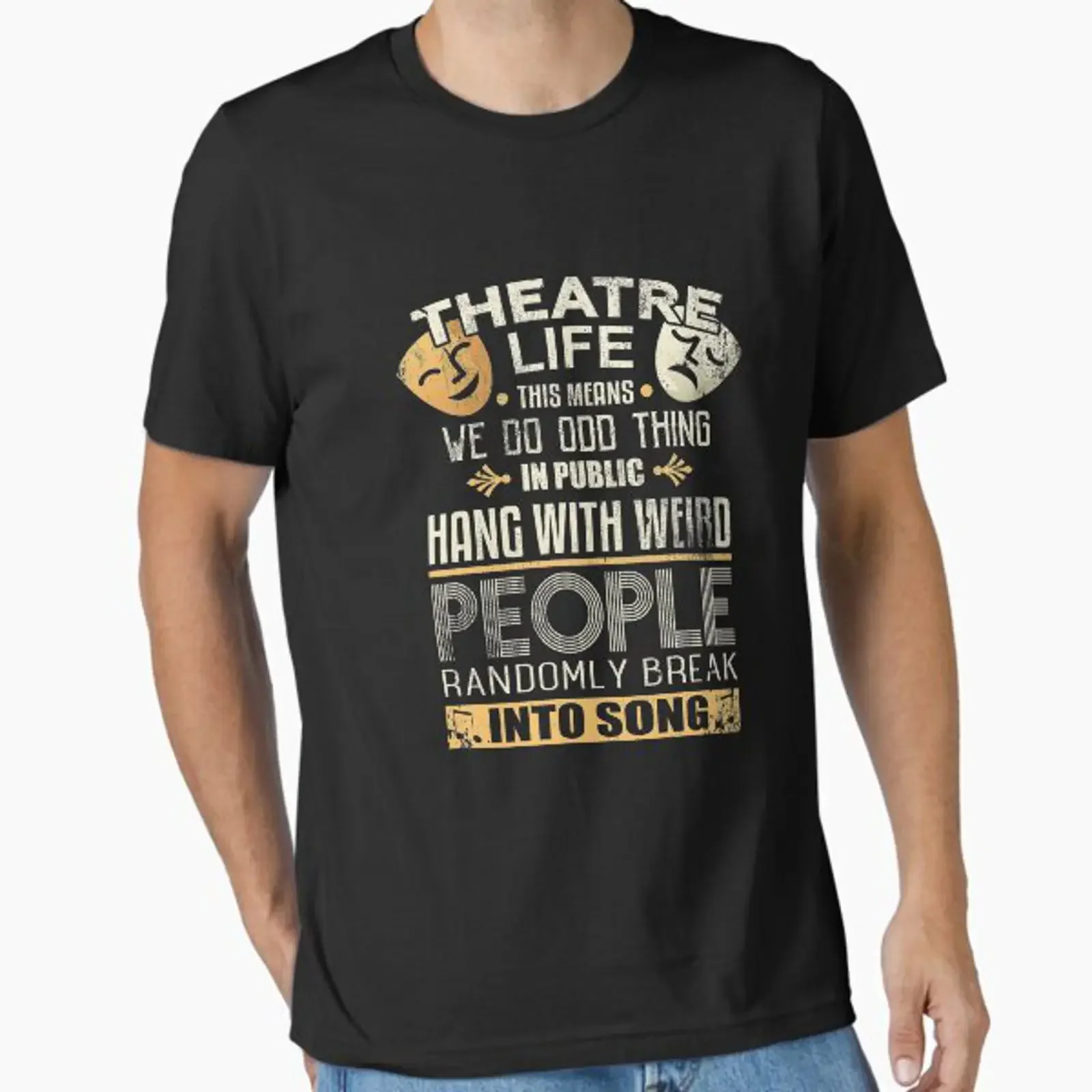 Theatre Life Theater Drama Actor Director Musical Essential T Shirt vintage Washed homme Stylish Breathable graphic Versatile