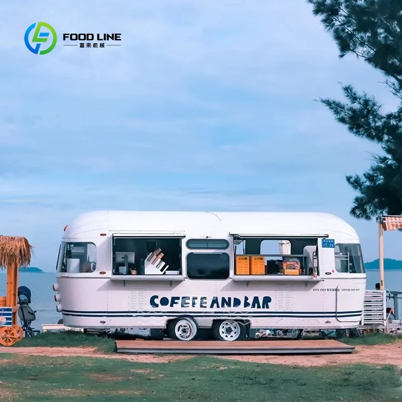 

Hot Dog Vintage Ice Cream Mobile Coffee square Trailer Food Truck with Bathroom