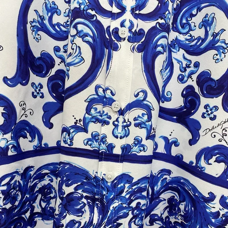 Camisa De manga larga real De lujo para hombre, ropa informal con estampado Floral, манга Longa, camisas para fiesta De graduaci