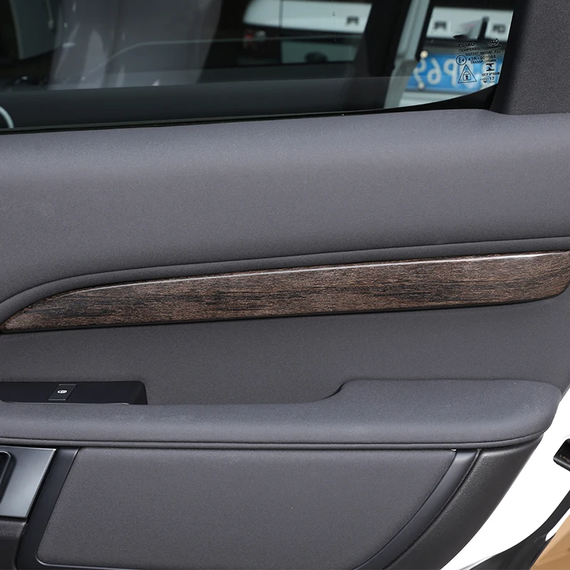 4 Pcs Oak Wood Grain ABS Door Decoration Strips Trim For Land Rover Discovery 5 LR5 2017 L462 Car Accessories